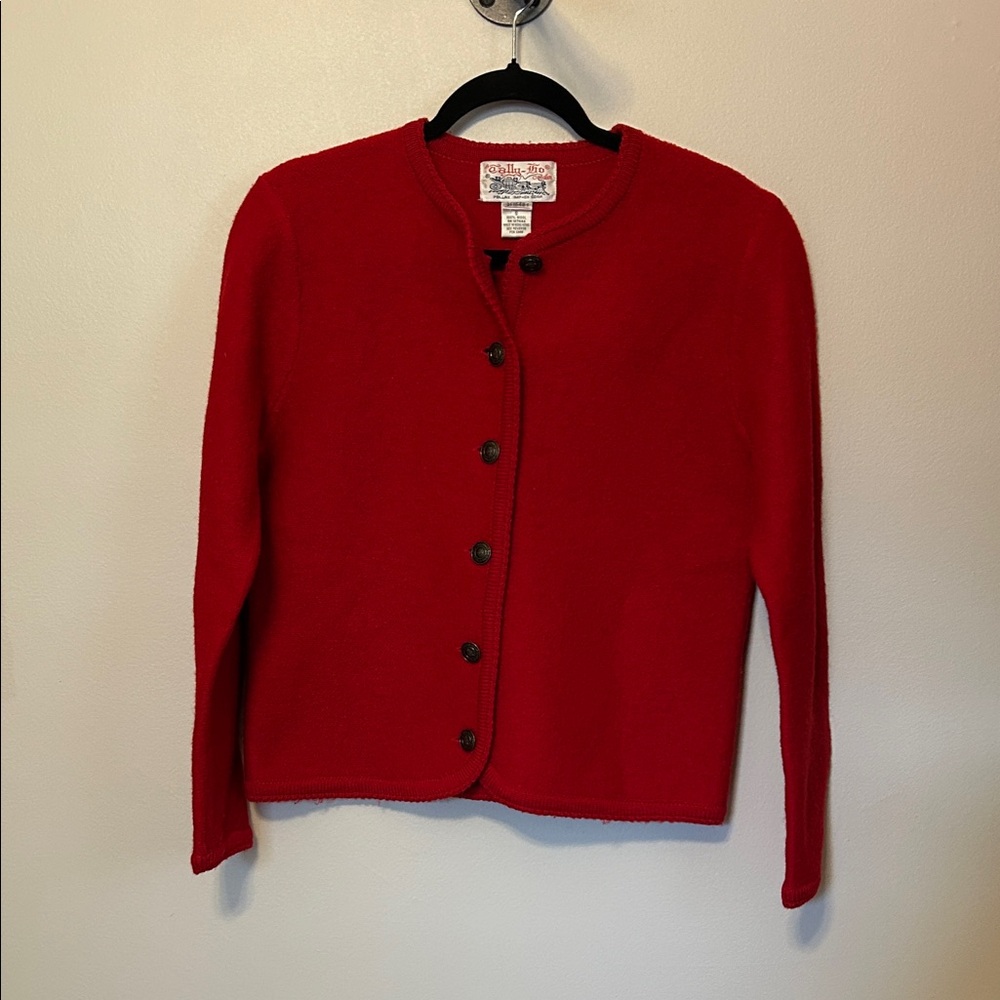 Vintage Tally-Ho Vibrant Red Women's Cardigan